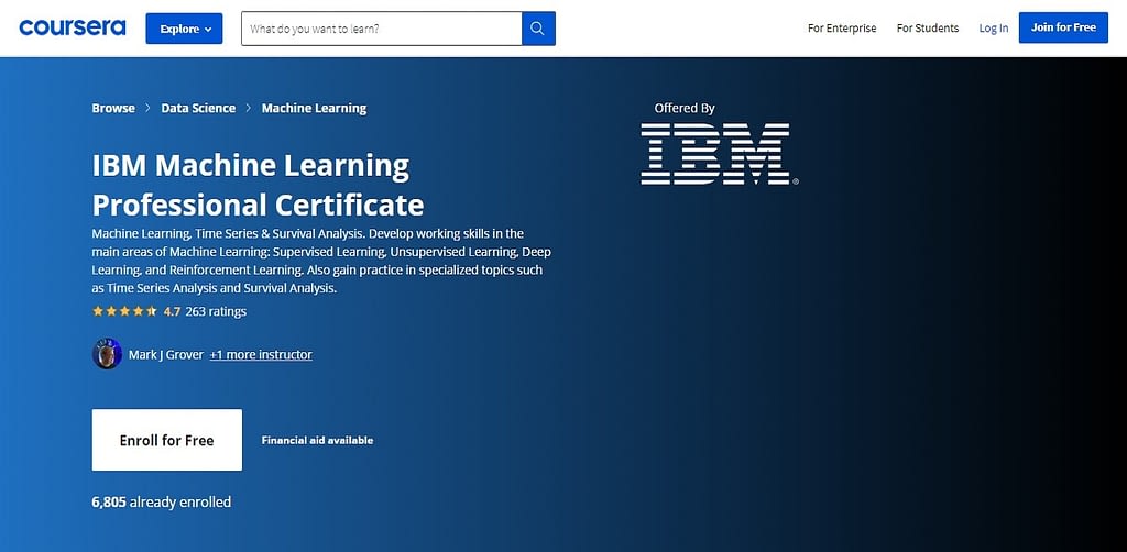 coursera machine learning online certification course