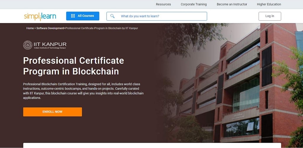 simplilearn blockchain certification india