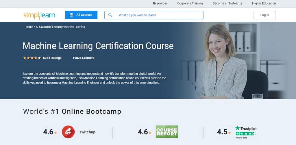 simplilearn machine learning online certification