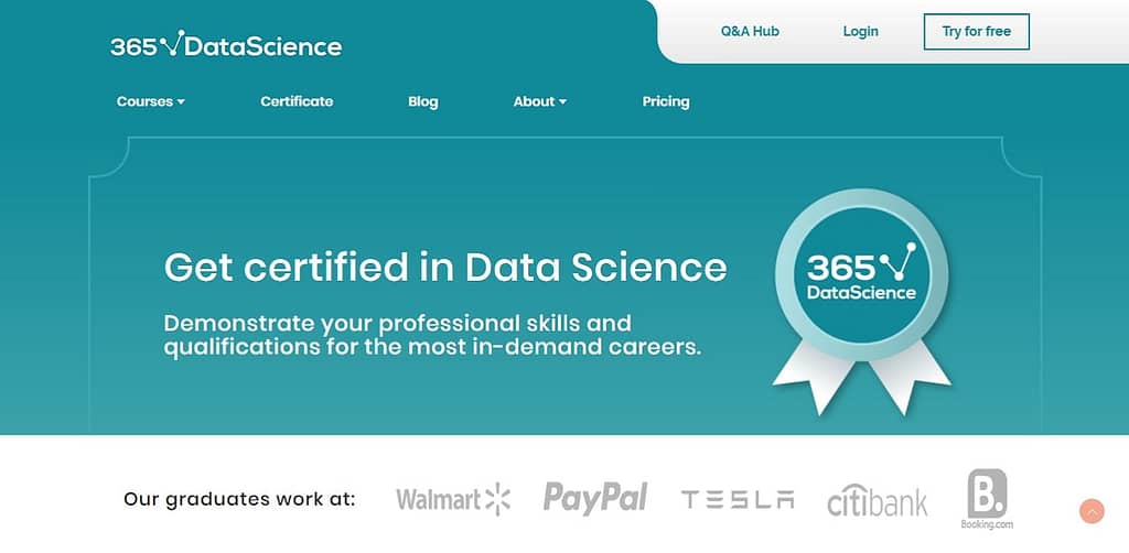 data science certification courses by 365datascience