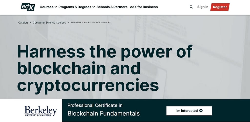 certification on blockchain technology by edx