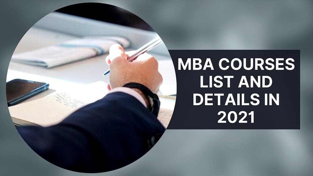 online mba courses list and details 2021